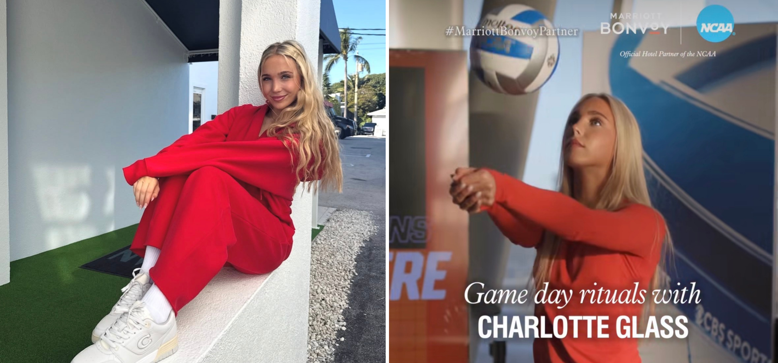 Charlotte Glass playing volleyball for Duke University represented by Raymond Representation.